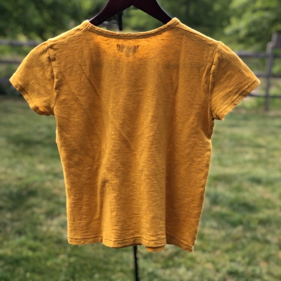 Madewell Crop Tee, Gold/Yellow, Size XS - Picture 4 of 5